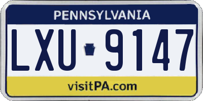PA license plate LXU9147