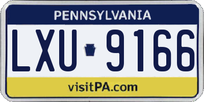 PA license plate LXU9166