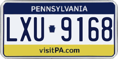 PA license plate LXU9168