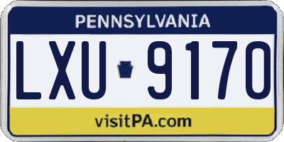 PA license plate LXU9170