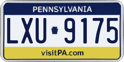 PA license plate LXU9175