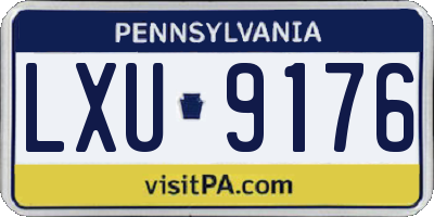 PA license plate LXU9176