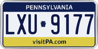 PA license plate LXU9177