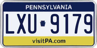 PA license plate LXU9179