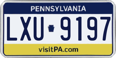PA license plate LXU9197