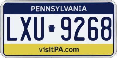 PA license plate LXU9268