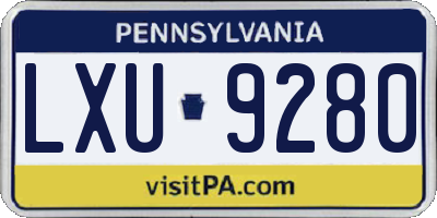 PA license plate LXU9280