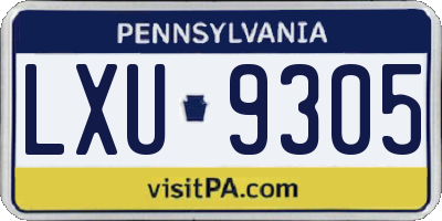 PA license plate LXU9305