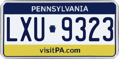 PA license plate LXU9323