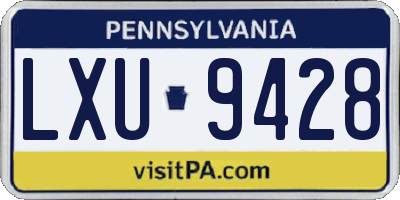 PA license plate LXU9428