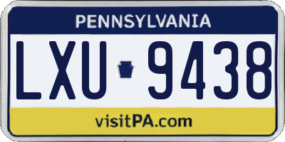 PA license plate LXU9438