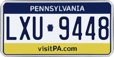 PA license plate LXU9448