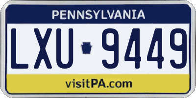 PA license plate LXU9449