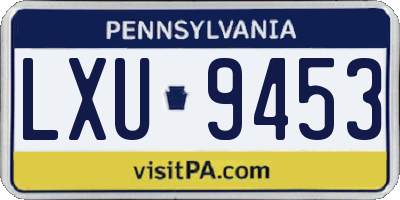PA license plate LXU9453