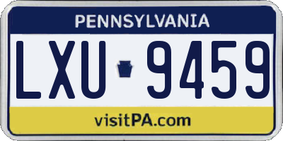 PA license plate LXU9459