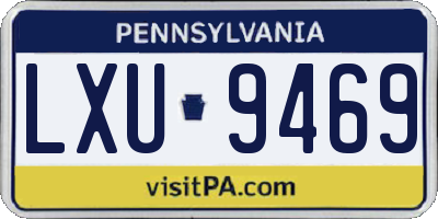 PA license plate LXU9469