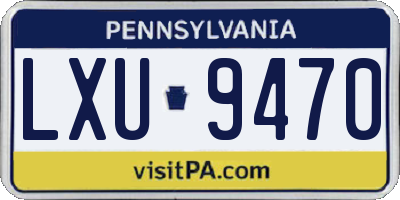 PA license plate LXU9470