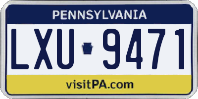PA license plate LXU9471