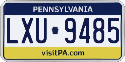 PA license plate LXU9485
