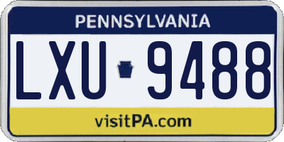 PA license plate LXU9488