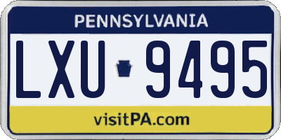 PA license plate LXU9495