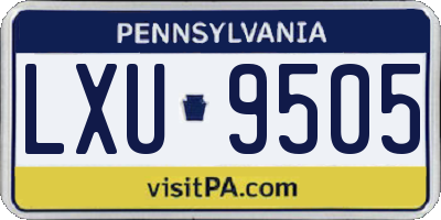 PA license plate LXU9505