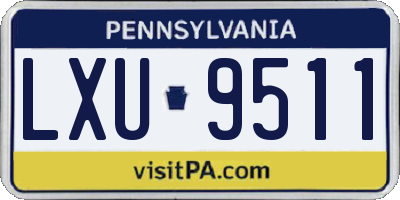 PA license plate LXU9511