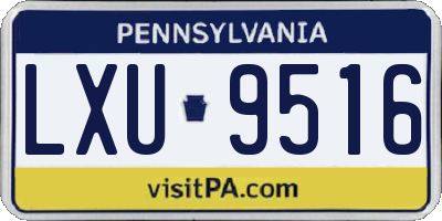 PA license plate LXU9516