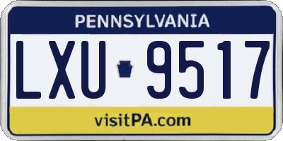 PA license plate LXU9517