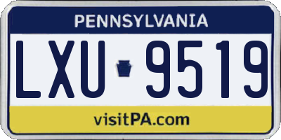 PA license plate LXU9519