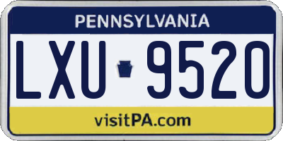 PA license plate LXU9520