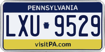 PA license plate LXU9529