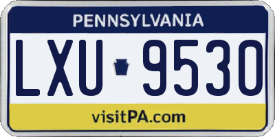 PA license plate LXU9530