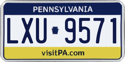 PA license plate LXU9571