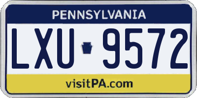 PA license plate LXU9572