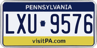 PA license plate LXU9576