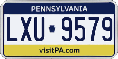 PA license plate LXU9579