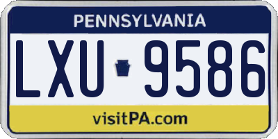 PA license plate LXU9586