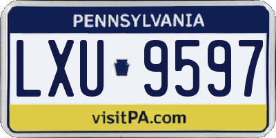 PA license plate LXU9597