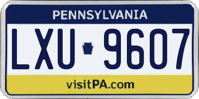 PA license plate LXU9607