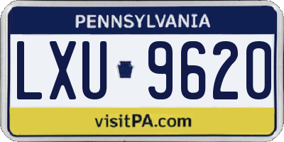 PA license plate LXU9620