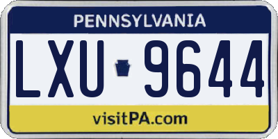 PA license plate LXU9644