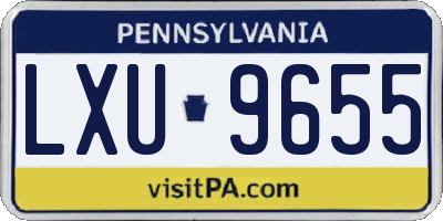 PA license plate LXU9655
