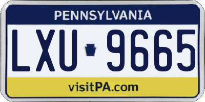 PA license plate LXU9665