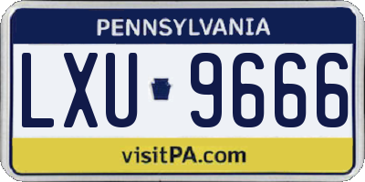 PA license plate LXU9666