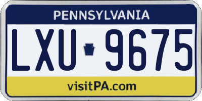 PA license plate LXU9675