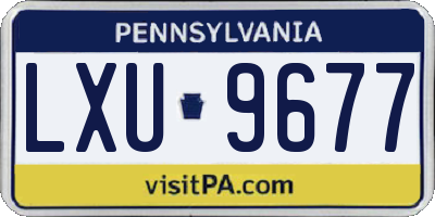 PA license plate LXU9677