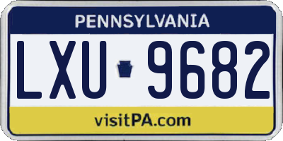 PA license plate LXU9682