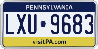 PA license plate LXU9683