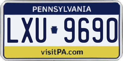PA license plate LXU9690